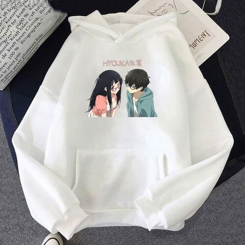 Hyouka Harajuku Hoodies Aesthetic Loose Streetwear Women 2021Unisex Long Sleeve Autumn Print Couple Clothes Pullovers Sweatshirt