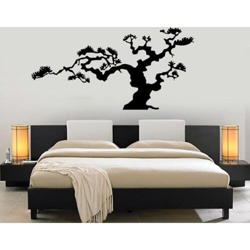 Japanese Bonsai Tree Vinyl Wall Stickers Nature Decor Japan Island Wall Sticker Decal Self-adhesive DIY Waterproof Mural SA193