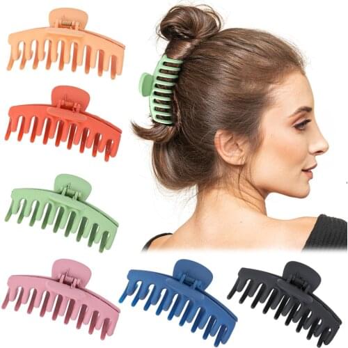 Frosted Acrylic Hair Clips Korean Solid Big Hair Claws Elegant Hairpins Barrette Headwear for Women Girls Hair Accessories
