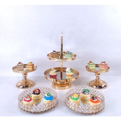 Mirror new cake stand cupcake tray cake tools home decoration dessert table decorating party suppliers Wedding Display