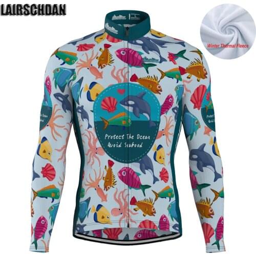 Roupa ciclismo masculino manga longa winter thermal fleece cycling jersey top warm bicycle clothes shirt mountain bike jerseys