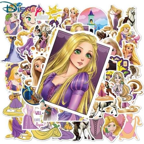 10/50Pcs Disney Rapunzel Stickers Frozen Waterproof Guitar Skateboard Phone Luggage Funny Laptop Cartoon Stikers Kids Kawaii Toy