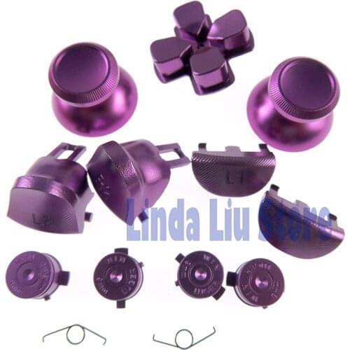 10Sets JDM040 JDS040 Metal Bullet Buttons thumbstick L1 R1 L2 R2 Dpad Aluminum Buttons for PS4 Slim Pro Controller