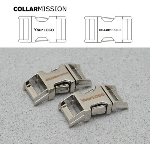 10mm Engraved buckle, We provide laser engraving service customize LOGO plated metal buckle for DIY dog collar accessory CK10Y