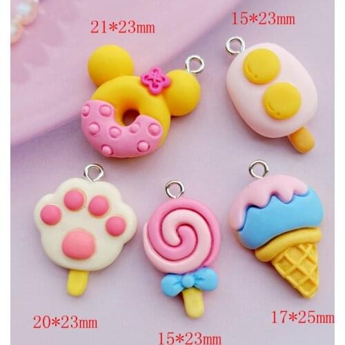 10Pcs New Mixed Cartoon Animals Flat Back Resin Cabochons Necklace Pendant Keychain Charms DIY Decoration