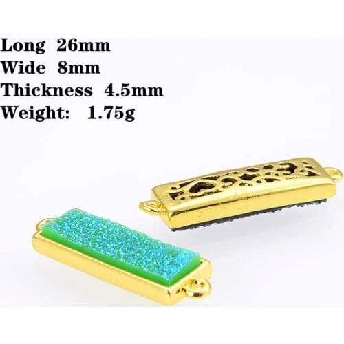 10pcs/pack Plating rectangular crystal bud jewelry accessories DIY handmade material copper inlay crystal bud connector