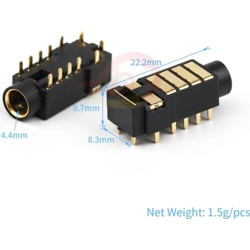 2pcs 12 Pins 4.4mm 5 Pole Stereo Earphone Balanced Female Plug Audio Socket Copper Wire Connector For NW-WM1Z/A Headphone