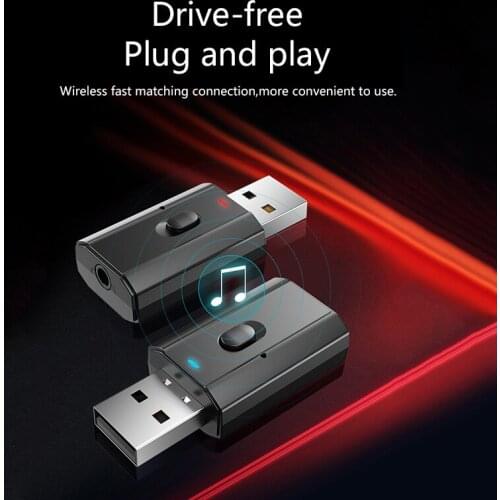 5.0 Bluetooth Adapter USB Wireless Bluetooth Transmitter Receiver Stereo Music Audio For PC TV Car Hands-free 3.5mm Adapter