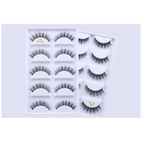5 Pairs 3D Mink Hair False Eyelashes Natural / Thick Long Eyelash Wispy Makeup Beauty Extension Tools
