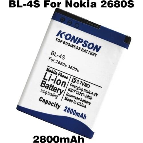 2800mAh BL-4S / BL 4S battery High Capacity Battery Use for Nokia 2680s/3600s/7610s/6208c/X3-02/7100s/7020 etc Mobile Phones