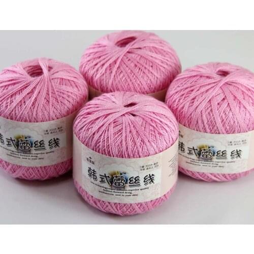 Free shipping 4Balls X50g New Soft Hand Knitting High quality soft 100% Cotton Crocheted Yarn 16102-4 HotPink