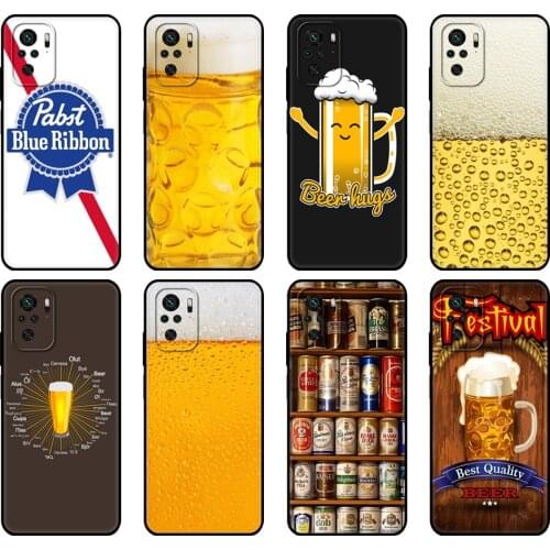 Black tpu Case For Xiaomi Redmi 9T Case Redmi Note 9T Note 10 5G 4G Pro 10S Case Glass of Beer Cool Summer Skin