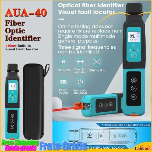Brand New AUA-40 Fiber Optical Identifier +10mw Visual Fault Locator Built-in 800-1700nm SM MM Mode Tester