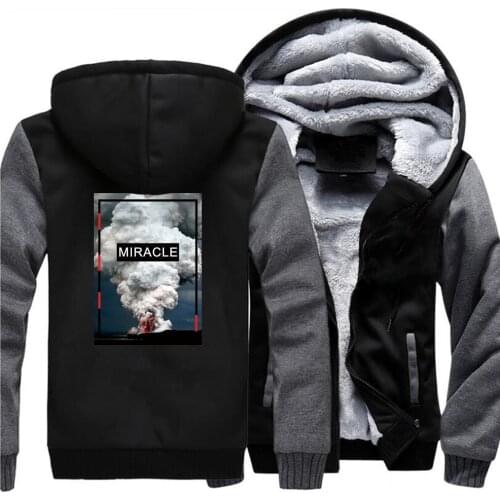 Volcanic Eruption Jackets Men Natural Sweatshirts Hoodies Winter Thick Zipper Fleece Warm Coats Sportswear Outwear Plus Size