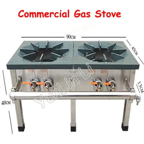 Commercial Gas Stove Stainless Steel Strong Load Capacity Dual Cooker Cooking Machine Energy Saving Multi-functional Oven