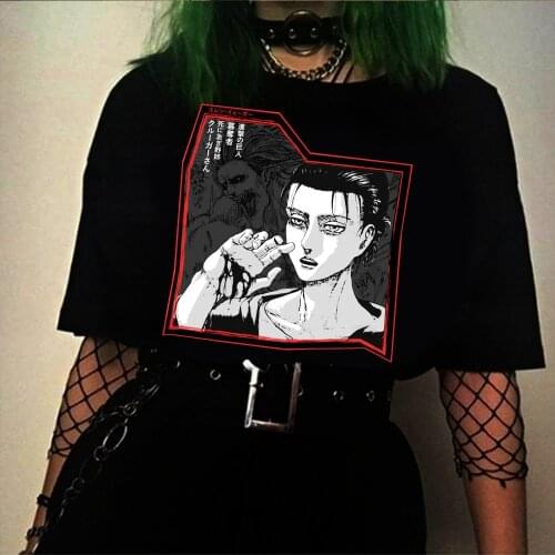 Japanese Anime Attack on Titan TShirt Women Eren Yeager Graphic T Shirts Harajuku Funny Casual Tshirt Male Unisex