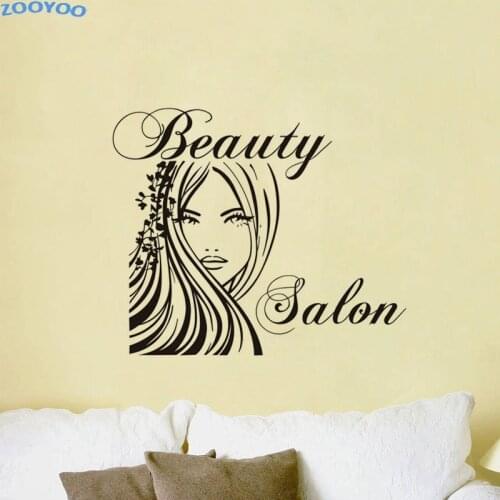 ZOOYOO Beauty Salon Creative Wall Sticker Pretty Girls Woman Wall Murals Decal Removable Home Decor Decoration