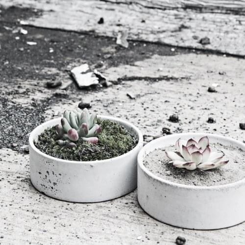 PRZY Round Concrete Silicone Mold 3D Mini Succulent Cement Planter Mold Flowerpot Molds For Plaster Clay Resin Crafts