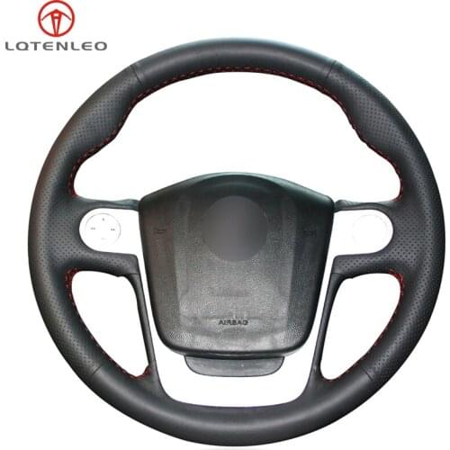 LQTENLEO DIY Hand-stitched Black Genuine Leather Car Steering Wheel Cover For MG MG3 MG 3 2010-2016 MG3SW MG 3SW 2015-2018