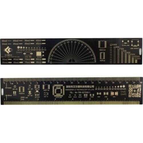 20cm Multifunctional PCB Ruler EDA Measuring Tool Chip IC Electronic Engineers PCB Protractor For Geeks Makers Reference Ruler