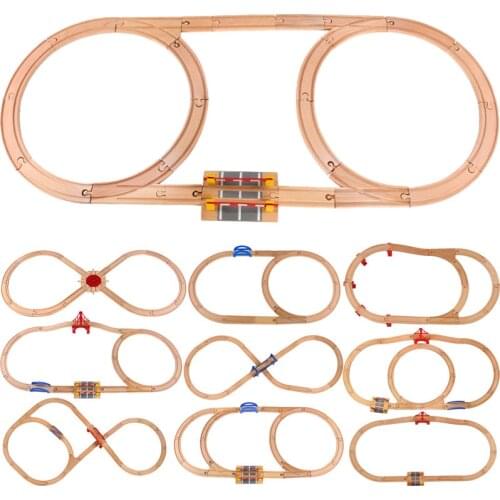 Wooden Railway Train Track Set Ring Track Circular Orbit Assemble Accessories Fit for Thomas Biro Train Toys for Children Gifts