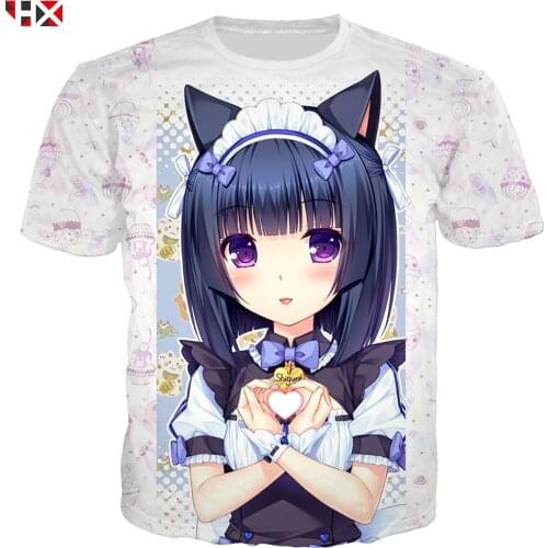 New 3D Print Anime Nekopara Chocolate Vanilla Men T Shirt Sweatshirt Unisex Cute Girls Short Sleeve Hip Hop Streetwear Tops X161