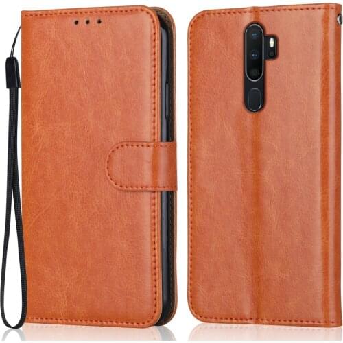 Luxury Leather Case for On OPPO A11x Wallet Stand Flip Case Phone Bag with Strap