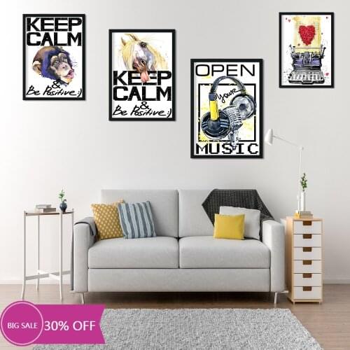Christmas Decoration Canvas Painting Animal Poster Wall Art Picture Hip Hop Monkey with Headphones Home Decoration