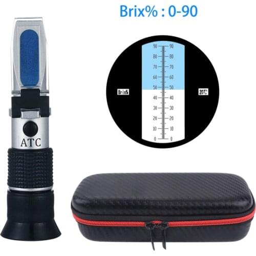 Handheld Wide-range 0-90% Brix Refractometer Honey Sugar Content Specific Measurement Tool use of Sugar Food Fruit Beverages