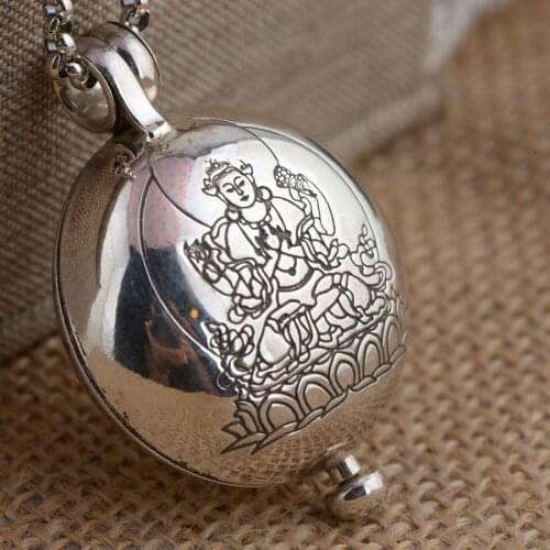 S925 pure silver jewelry box jewelry pendant gawu intime can open the new gift of Buddhism Womans pendant and Mans pendant