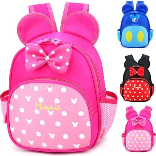 Disney Mickey Minnie Mouse School Bag For Boys Girls baby Bag Children Backpack Kindergarten Backpack kid School Bags Satchel