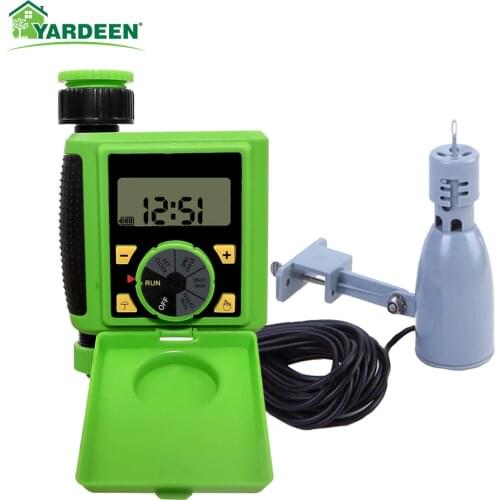 Yardeen LCD Screen Automatic Electronic Irrigation Watering System Solenoid Valve Controller with Rain Sensor