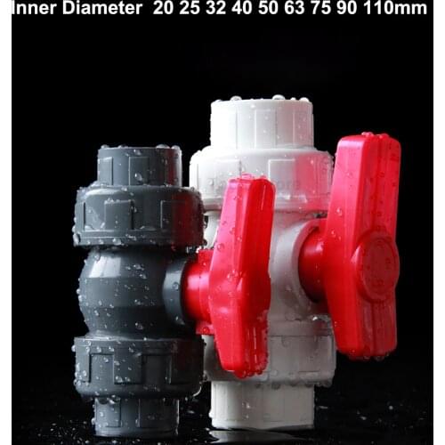1Pc 20 25 32 40 50 ~110mm PVC Pipe Union Ball Valve Water Pipe Fittings Garden Irrigation Water Pipe Connector Aquarium Adapter