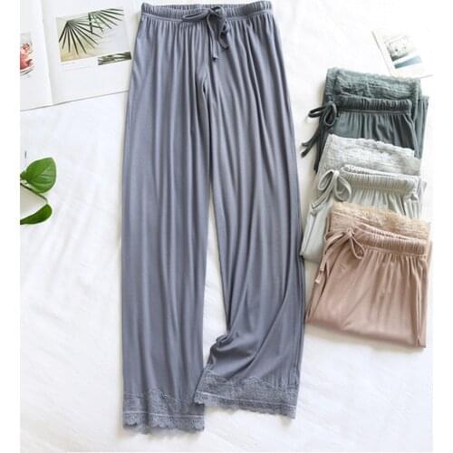 Fdfklak Spring Summer Pants For Women 2021 Modal Sleep Bottoms Lounge Wear Pyjama Trousers Sleepwear Sleeping Pants