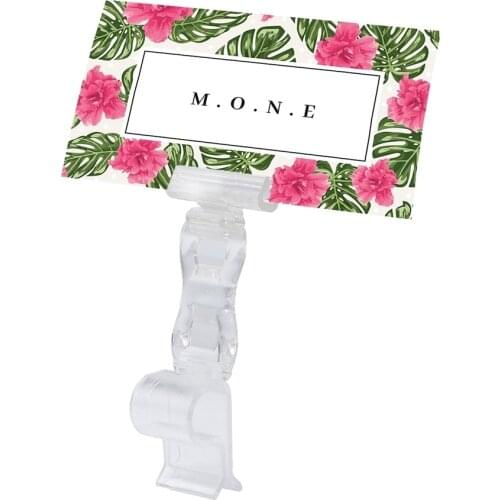 Rotatable direction pop clips transparent double clamps price tag clip label holder price card display clamp sign holder clamps