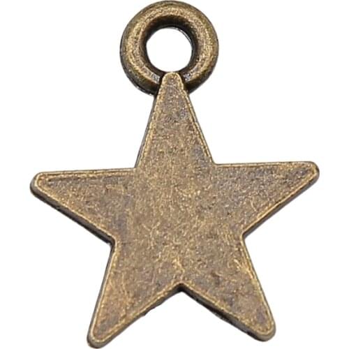 WYSIWYG 10pcs 15x12mm Vintage Star Pendants Charm For Jewelry Making Antique Bronze Color Star Pendants Charm Tiny Star