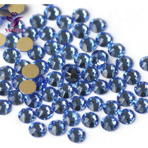 YANRUO 2088NOHF Light Sapphire Flatback Rhinestones Strass Stones Art and Crafts for Swimwear Clothing