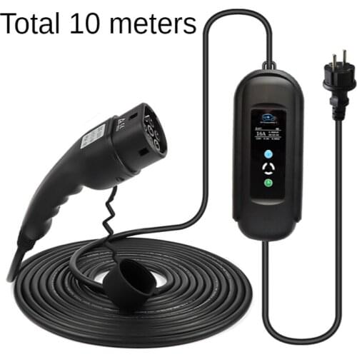 EVSE car battery charger 10m 240V long cable home mobile portable EV wall box electric car memory function