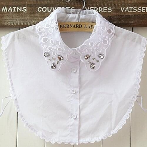 Newly Design Fashion Women lace v-neck peter pan fashion new fake lady shirt for women vintage Clothes Accessories