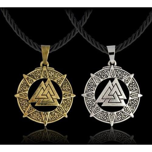 Nordic Viking Warrior Odin Symbol Alloy Pendant Necklace