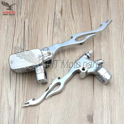 1"25mm Chrome Flame Brake Master Cylinder Clutch Lever For Honda Shadow Steed VLX 400 600 Magna 250 750 Shadow 400 750 1100