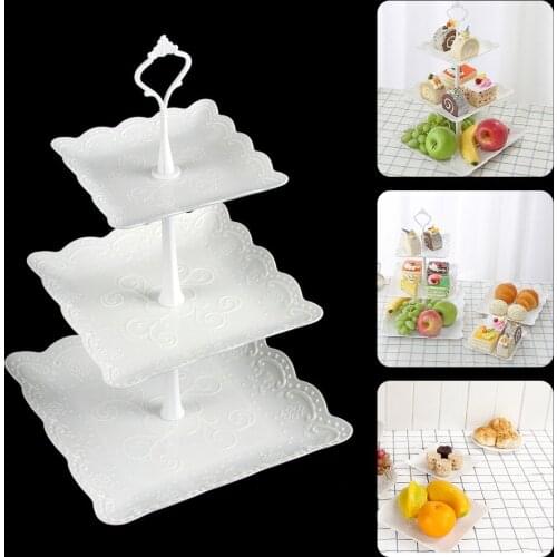 3 Tier Fruit Dessert Tray Tower Snack Plates for Wedding Party Living Room Holiday DIY Decorations
