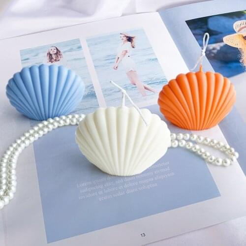 5.59 * 3.30 Inch 3d Shell Acrylic Moulds Hand Craft Soy Wax Candle Tools Silicone Plastic Fondant Mold Cake Decoration Seashell