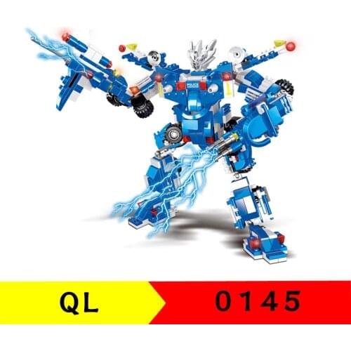 820Pcs QL0145B Military Machine Change Special Police Series Childrens Puzzle Assembling Toy Building Block Toy Gifts