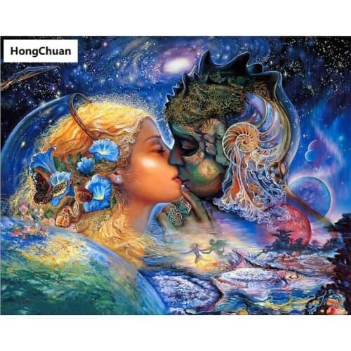 Abstract Couple Characters 5D Square/Round Diamond Embroidered Mosaic Cross Diamond Painting Home Decoration Mural New Year Gift