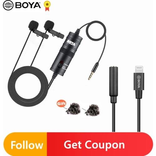 BOYA BY-M1 BY-M1DM Lavalier microphone condenser mic for iPhone Samsung xiaomi smartphone SLR camera video recording Vlog YouTub