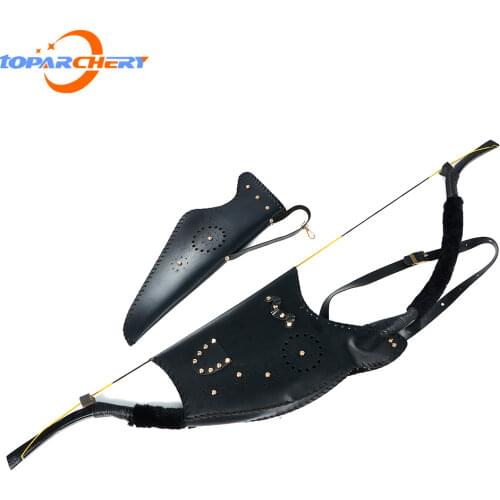 Arrow Quiver Hold Arrows Bow Bag Case Durable Black Leather for Archery Outdoor Hunting Shooting Without Arrows and Bow