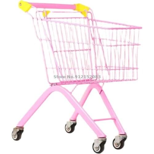1-7 Years Old Childrens Supermarket Shopping Folding Cart Baby Birthday Gift Play House Simulation Trolley Mini Car