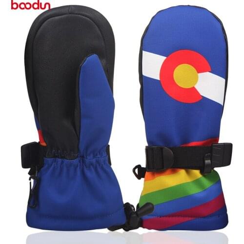 Kids Waterproof Warm Winter Thermal Fleece Ski Gloves Windproof Boys Girls Child Skiing Snowboard Mittens