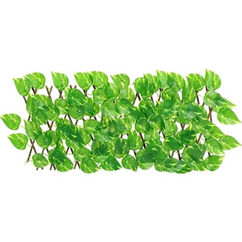 Elegant Wild Fun Simulation Green Vines Wooden Retractable Fence Creative Balcony Garden Decoration Courtyard Privacy Mesh Grill
